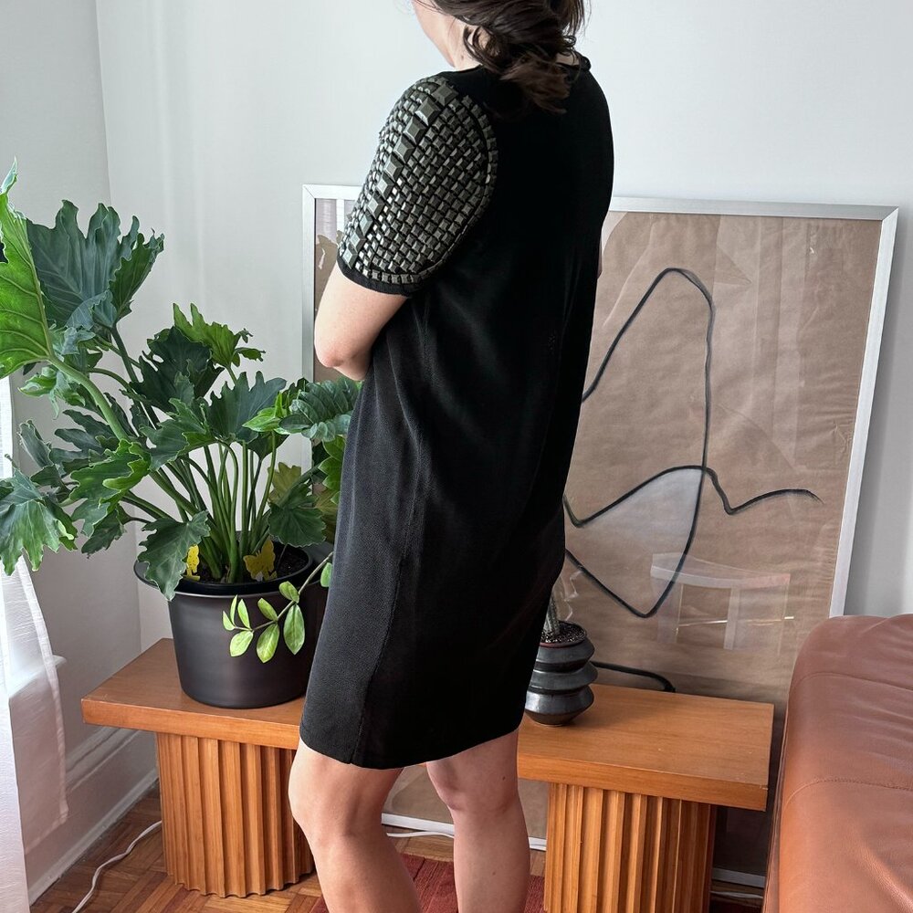 Vintage COS knit dress with embellished studded shoulders, sz M - Picture 3 of 6